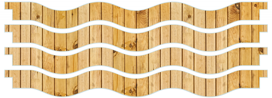 Planken  > Gewellte Planke x 4 > Helles Holz 